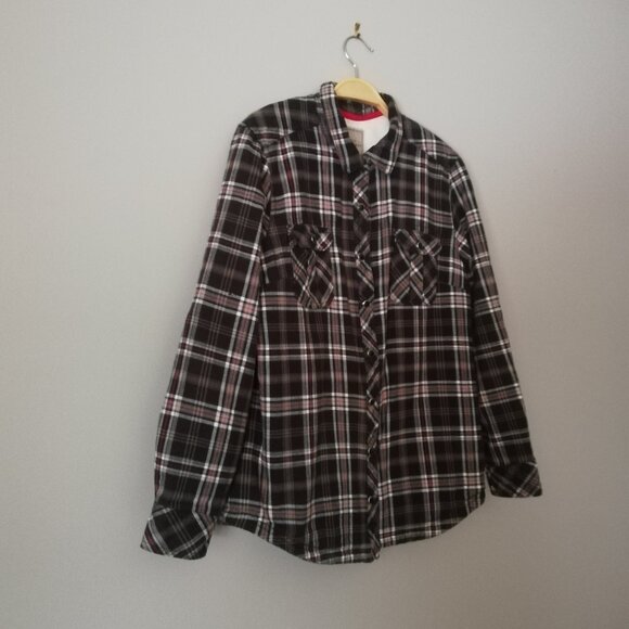 Lady Hathaway Checkered Lined Warm Shirt Size L - Picture 2 of 10